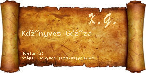 Könyves Géza névjegykártya
